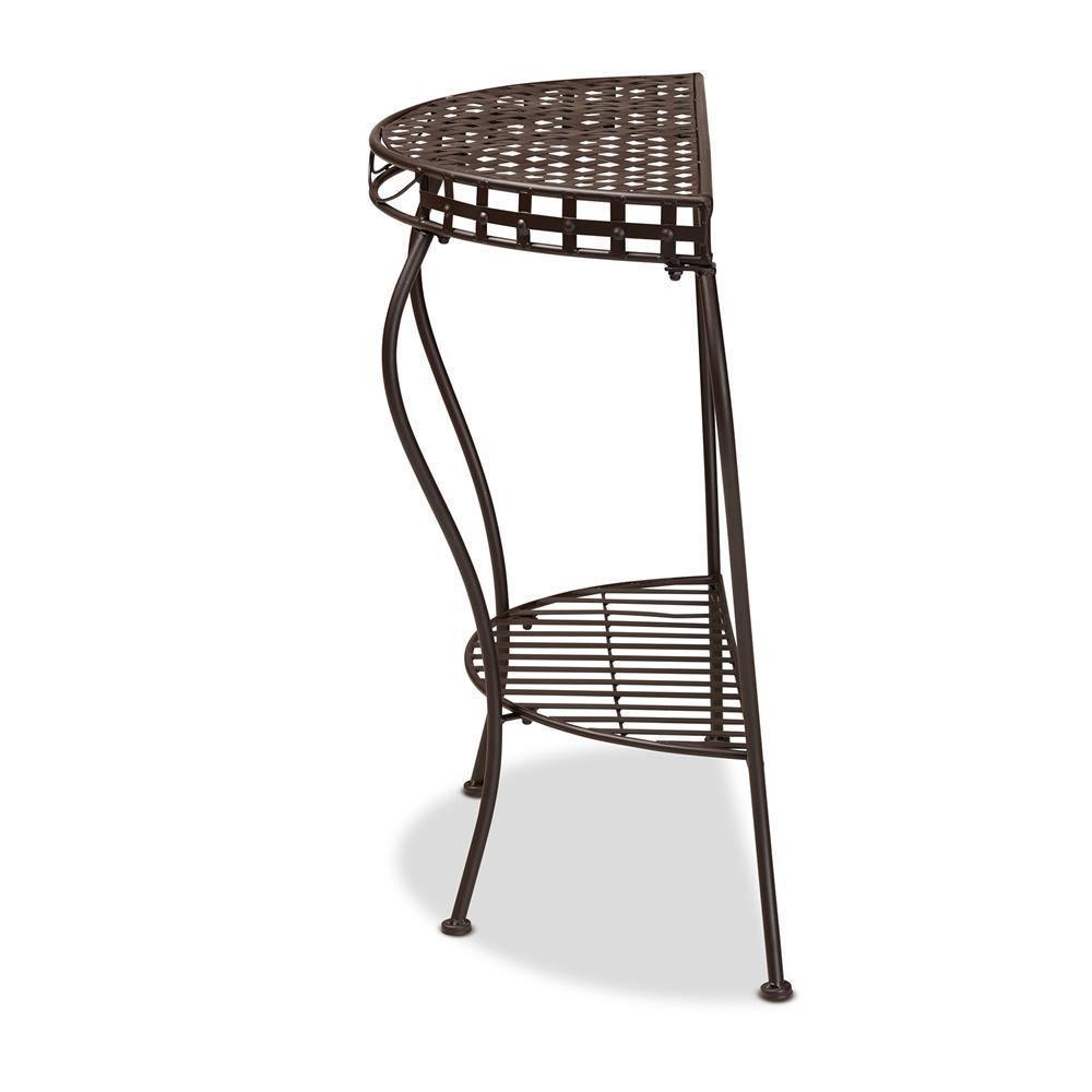 Laraine Modern and Contemporary Black Metal Outdoor Console Table FredCo