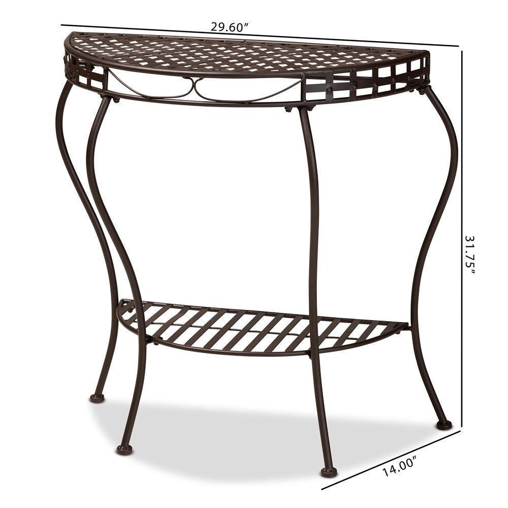 Laraine Modern and Contemporary Black Metal Outdoor Console Table FredCo
