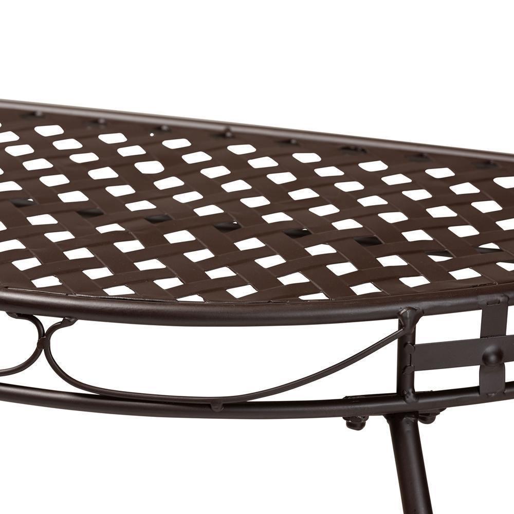 Laraine Modern and Contemporary Black Metal Outdoor Console Table FredCo