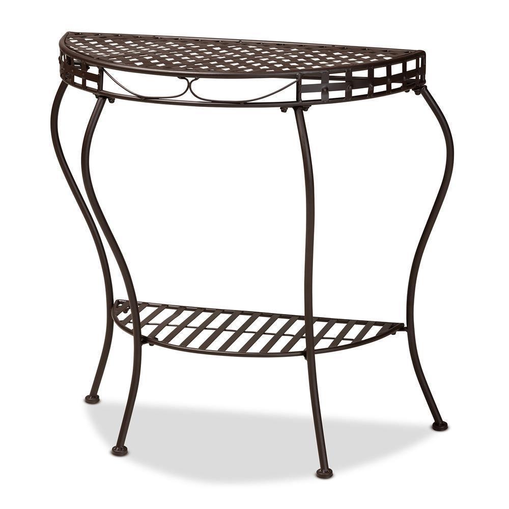 Laraine Modern and Contemporary Black Metal Outdoor Console Table FredCo