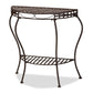 Laraine Modern and Contemporary Black Metal Outdoor Console Table FredCo