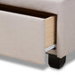 Larese Beige Fabric Upholstered 2-Drawer Queen Size Platform Storage Bed FredCo
