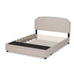 Larese Beige Fabric Upholstered 2-Drawer Queen Size Platform Storage Bed FredCo