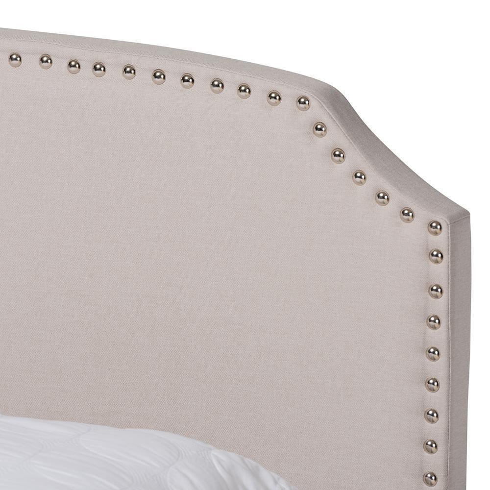 Larese Beige Fabric Upholstered 2-Drawer Queen Size Platform Storage Bed FredCo
