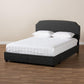 Larese Dark Grey Fabric Upholstered 2-Drawer King Size Platform Storage Bed FredCo