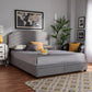 Larese Light Grey Fabric Upholstered 2-Drawer Queen Size Platform Storage Bed FredCo
