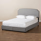 Larese Light Grey Fabric Upholstered 2-Drawer Queen Size Platform Storage Bed FredCo