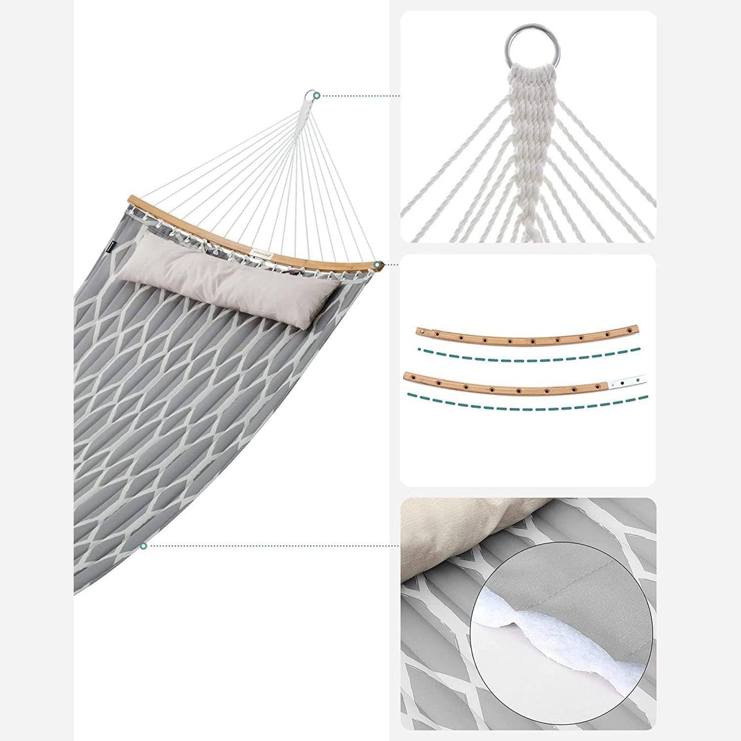 Large Gray Hammock for 2 People FredCo