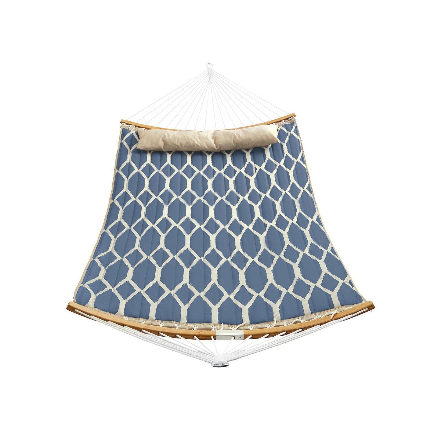 Large Hammock for Outdoor Blue and Beige Rhombus FredCo
