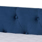Larkin Modern and Contemporary Navy Blue Velvet Fabric Upholstered Full Size Daybed with Trundle FredCo