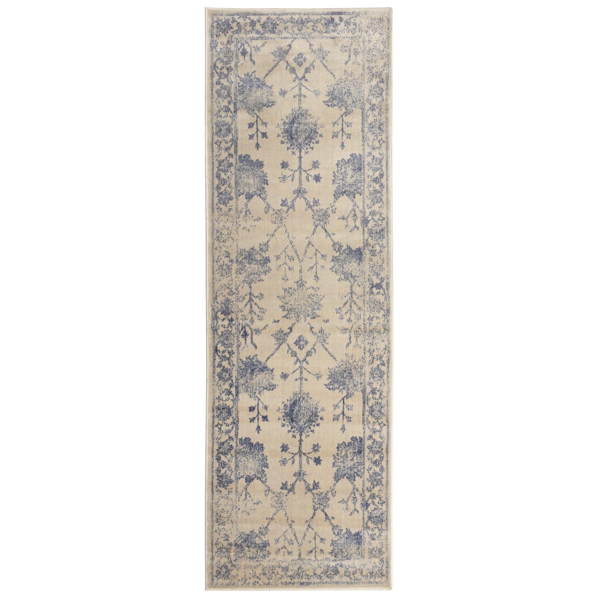 Larkspur Vintage Floral Distressed Rug, Floral FredCo