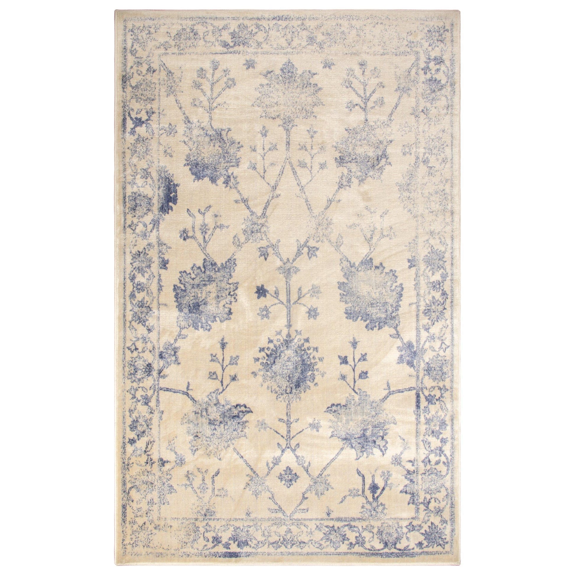 Larkspur Vintage Floral Distressed Rug, Floral FredCo