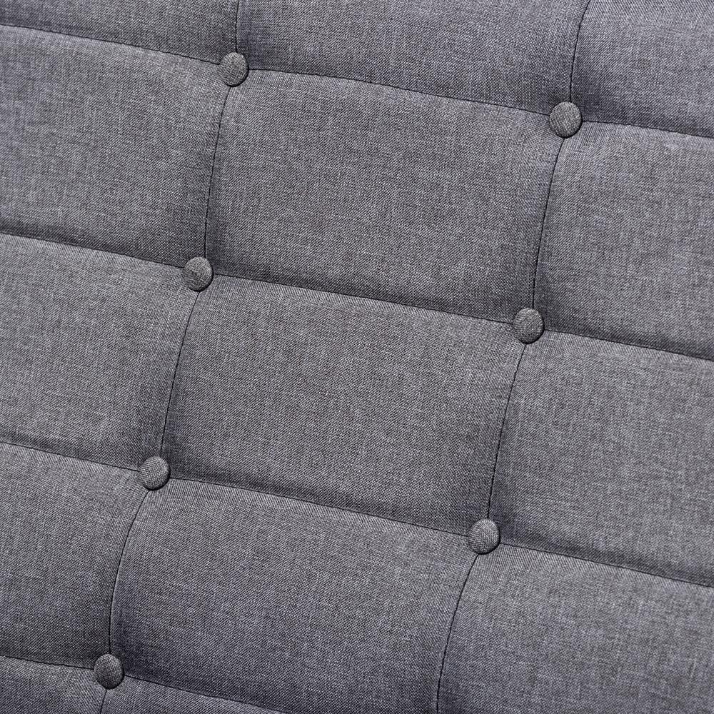 Larsen Mid-Century Modern Gray Fabric Upholstered Walnut Wood Loveseat FredCo