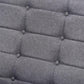 Larsen Mid-Century Modern Gray Fabric Upholstered Walnut Wood Loveseat FredCo