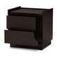 Larsine Modern and Contemporary Brown Finished 2-Drawer Nightstand FredCo