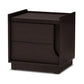 Larsine Modern and Contemporary Brown Finished 2-Drawer Nightstand FredCo