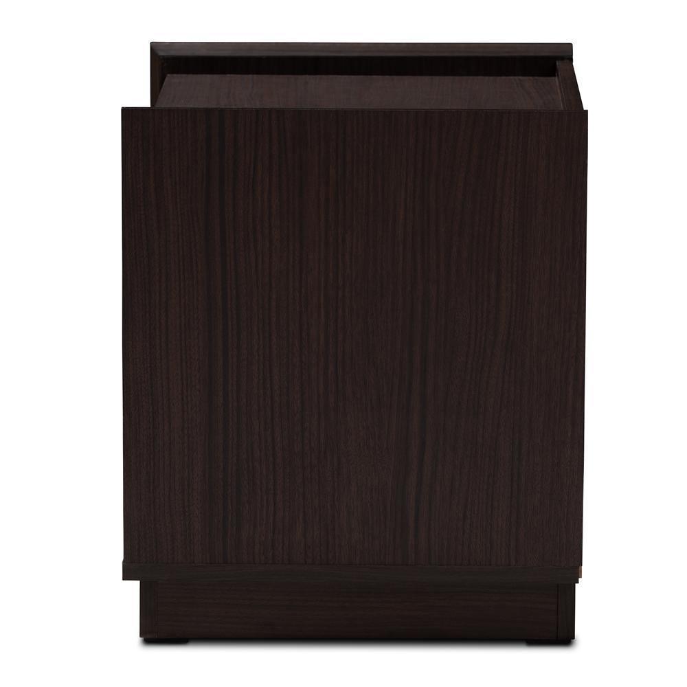 Larsine Modern and Contemporary Brown Finished 2-Drawer Nightstand FredCo