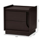 Larsine Modern and Contemporary Brown Finished 2-Drawer Nightstand FredCo