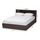 Larsine Modern and Contemporary Brown Finished Queen Size Platform Storage Bed FredCo