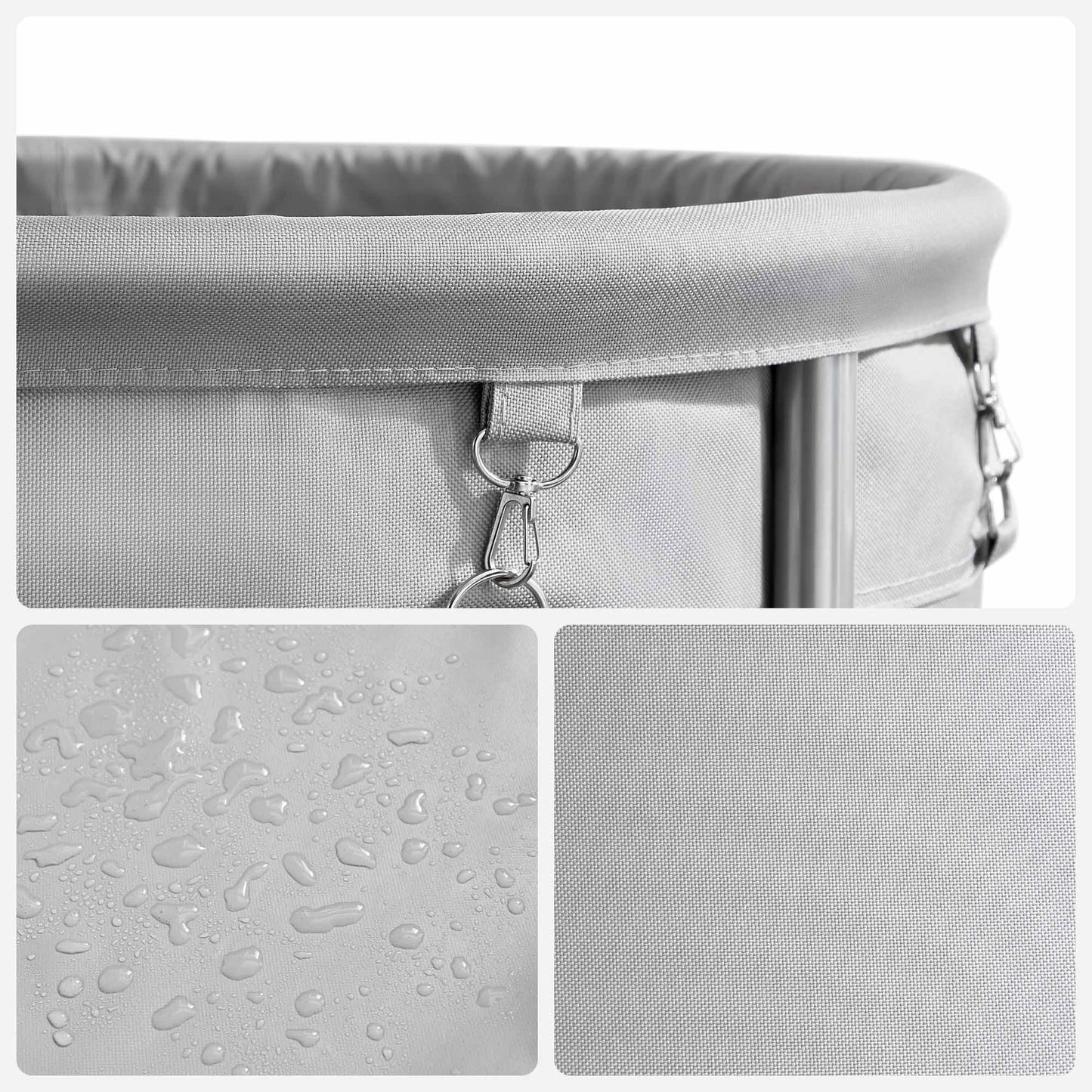 Laundry Basket with Wheels, Gray and Silver FredCo