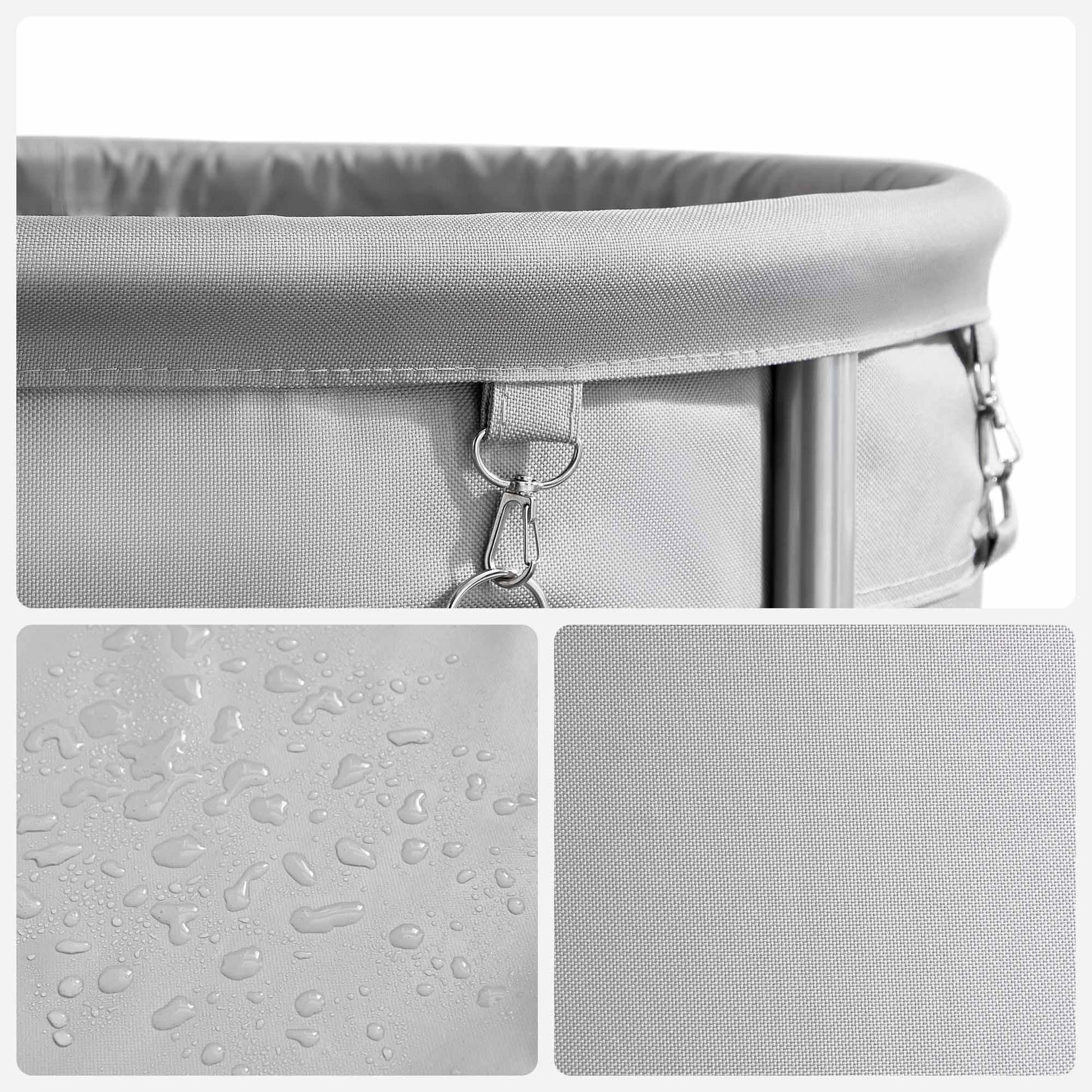 Laundry Basket with Wheels, Gray and Silver FredCo
