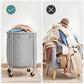 Laundry Basket with Wheels, Gray and Silver FredCo