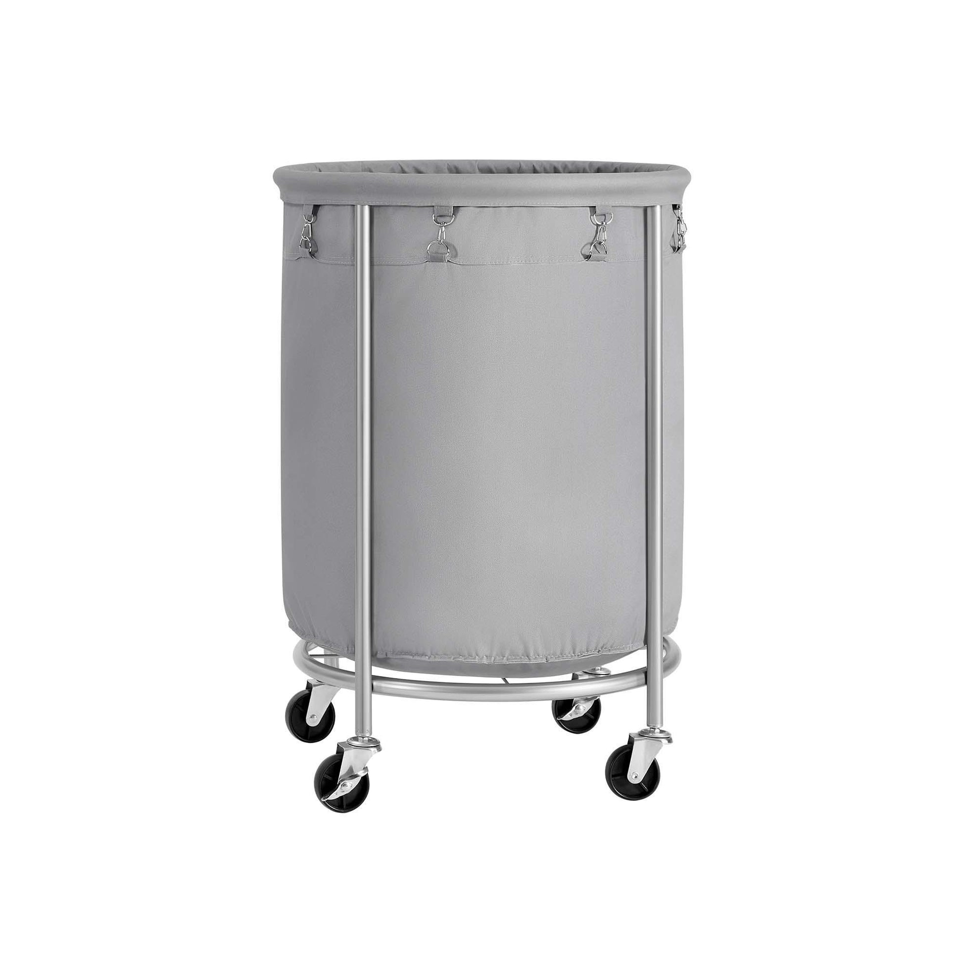 Laundry Basket with Wheels, Gray and Silver FredCo