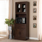 Laurana Modern and Contemporary Dark Walnut Finished Kitchen Cabinet and Hutch FredCo
