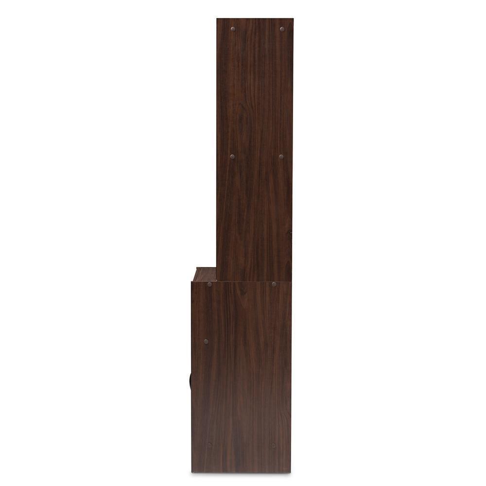Laurana Modern and Contemporary Dark Walnut Finished Kitchen Cabinet and Hutch FredCo