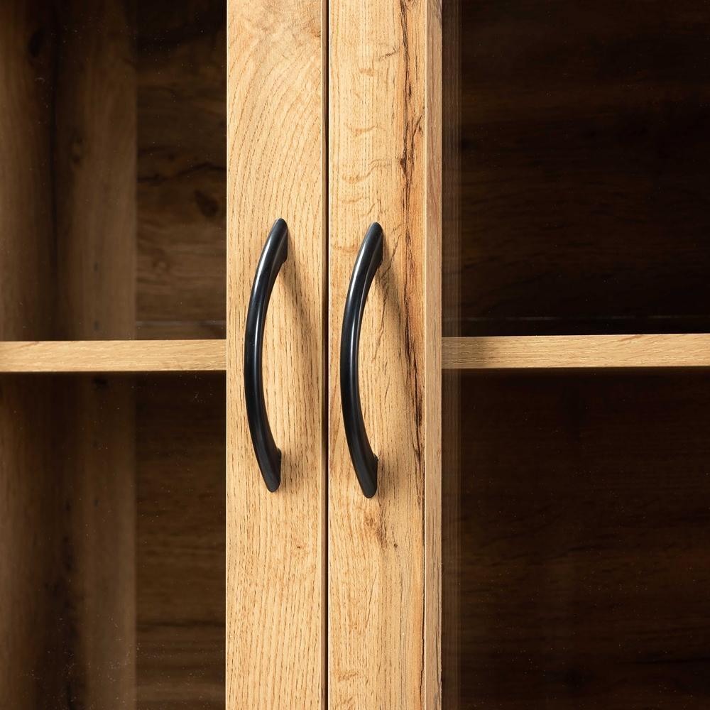 Laurana Modern and Contemporary Oak Brown Finished Wood Kitchen Cabinet and Hutch FredCo