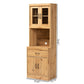 Laurana Modern and Contemporary Oak Brown Finished Wood Kitchen Cabinet and Hutch FredCo