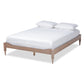 Laure French Bohemian Antique Oak Finished Wood King Size Platform Bed Frame FredCo