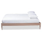 Laure French Bohemian Antique Oak Finished Wood King Size Platform Bed Frame FredCo
