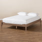 Laure French Bohemian Antique Oak Finished Wood King Size Platform Bed Frame FredCo