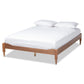 Laure French Bohemian Ash Walnut Finished Wood Full Size Platform Bed Frame FredCo
