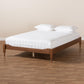 Laure French Bohemian Ash Walnut Finished Wood Full Size Platform Bed Frame FredCo