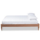 Laure French Bohemian Ash Walnut Finished Wood Full Size Platform Bed Frame FredCo