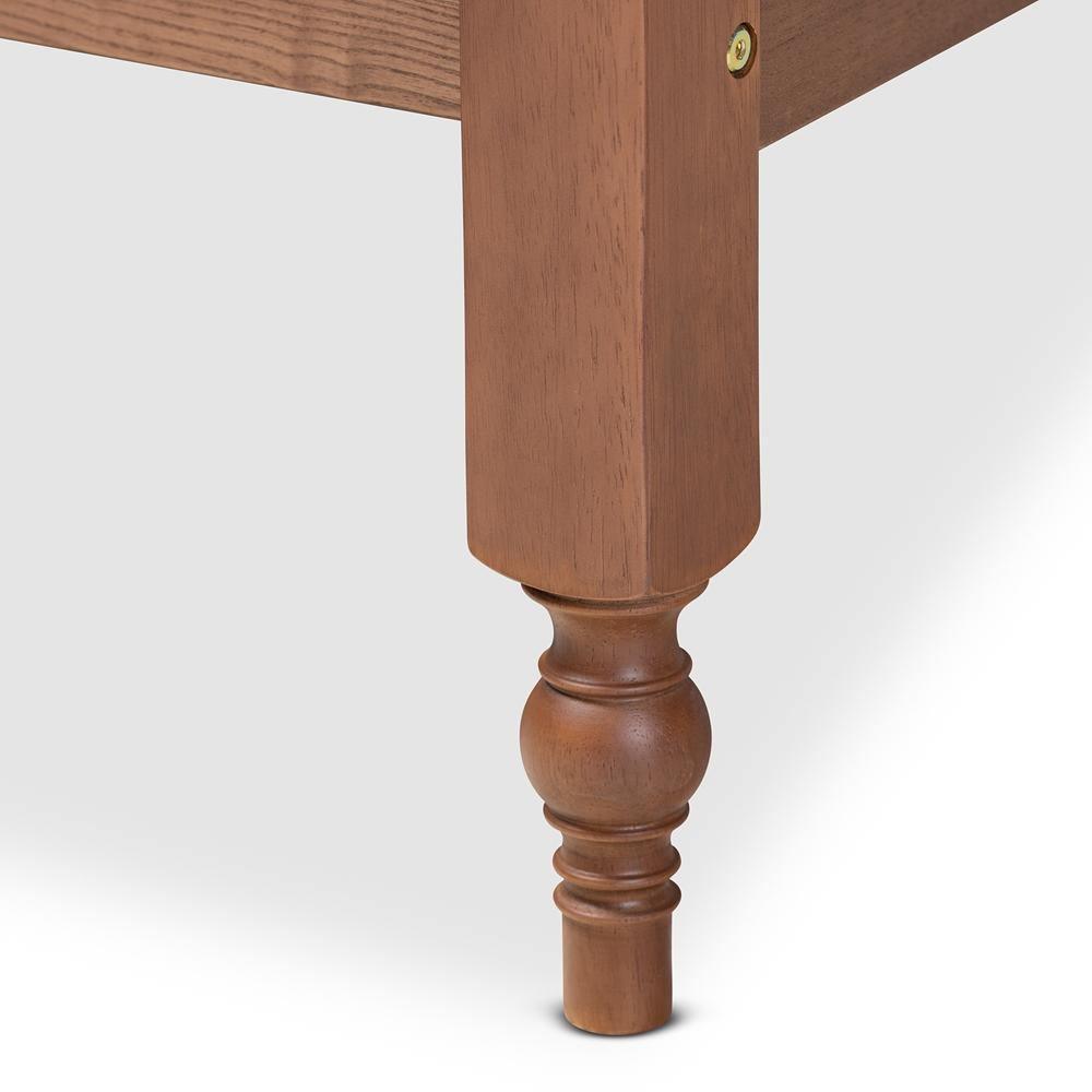 Laure French Bohemian Ash Walnut Finished Wood Full Size Platform Bed Frame FredCo