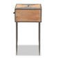 Laurel Rustic Industrial Antique Grey Finished Metal and Whitewashed Oak Brown Finished Wood 1-Drawer Nightstand FredCo