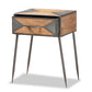 Laurel Rustic Industrial Antique Grey Finished Metal and Whitewashed Oak Brown Finished Wood 1-Drawer Nightstand FredCo