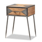 Laurel Rustic Industrial Antique Grey Finished Metal and Whitewashed Oak Brown Finished Wood 1-Drawer Nightstand FredCo