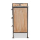 Laurel Rustic Industrial Antique Grey Finished Metal and Whitewashed Oak Brown Finished Wood 3-Drawer Nightstand FredCo