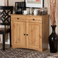 Lauren Modern and Contemporary Oak Brown Finished Wood 2-Door Buffet Kitchen Cabinet FredCo