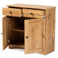Lauren Modern and Contemporary Oak Brown Finished Wood 2-Door Buffet Kitchen Cabinet FredCo