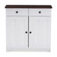 Lauren Modern and Contemporary Two-tone White and Dark Brown Buffet Kitchen Cabinet with Two Doors and Two Drawers FredCo