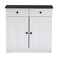 Lauren Modern and Contemporary Two-tone White and Dark Brown Buffet Kitchen Cabinet with Two Doors and Two Drawers FredCo