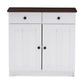 Lauren Modern and Contemporary Two-tone White and Dark Brown Buffet Kitchen Cabinet with Two Doors and Two Drawers FredCo
