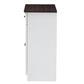 Lauren Modern and Contemporary Two-tone White and Dark Brown Buffet Kitchen Cabinet with Two Doors and Two Drawers FredCo