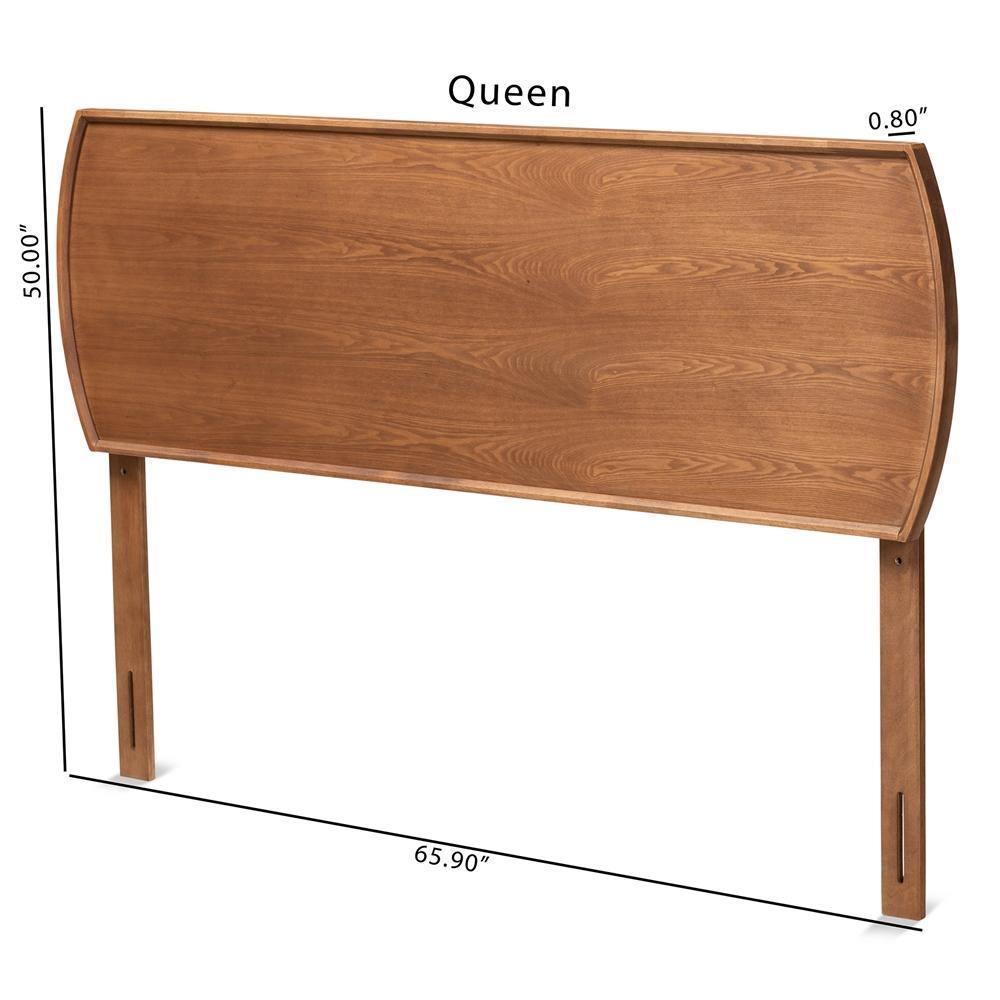 Laurien Mid-Century Modern Ash Walnut Finished Wood Full Size Headboard FredCo