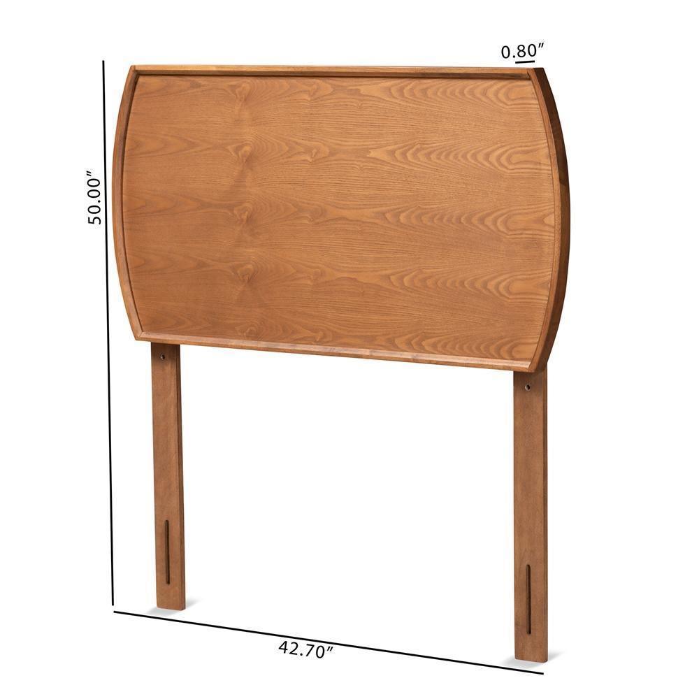Laurien Mid-Century Modern Ash Walnut Finished Wood Twin Size Headboard FredCo